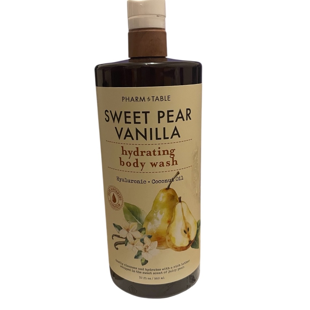Pharm & Table Sweet Pear Vanilla Hydrating Body Wash 32 oz| With Hyaluronic Acid